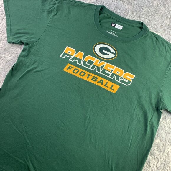 Green Bay Packers Shirt Mens Extra Large Yellow White NFL Football Team Apparel - Picture 1 of 7